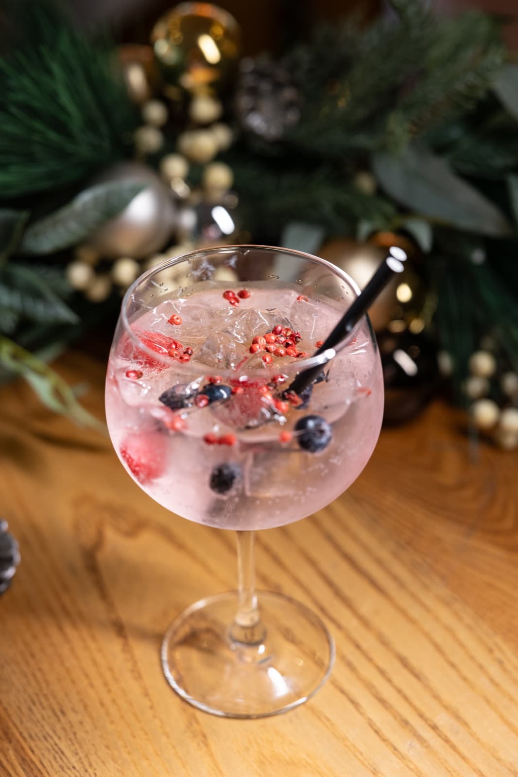 Pink berry Christmas cocktail